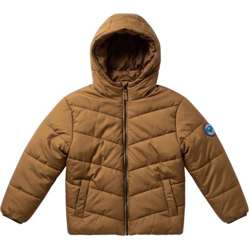 Sequoia Puffer Jacket Hooded Quilted Kids Unisex Medium Brown Full Zip Outerwear